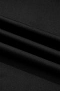 Black Solid Color Wide Strap Splicing Athleisure Tank Top