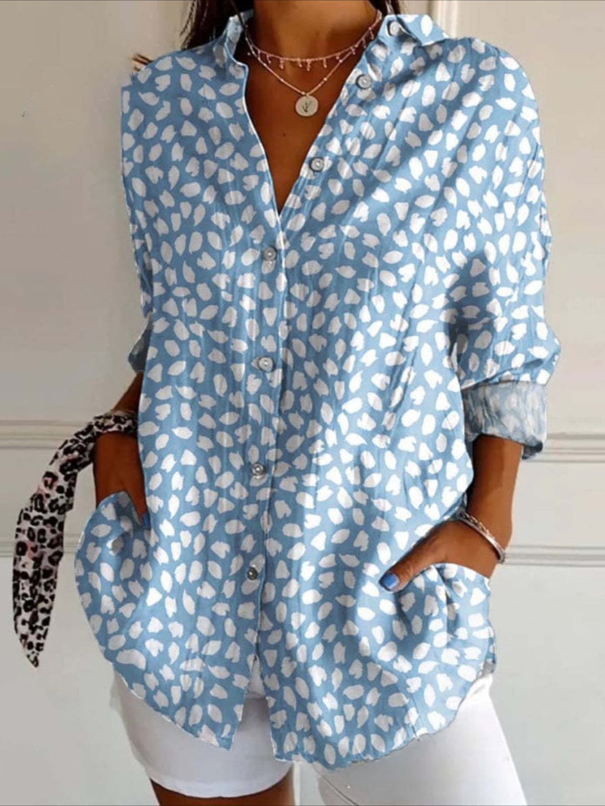 Casual Shirt Long Sleeve Floral Regular Loose Top