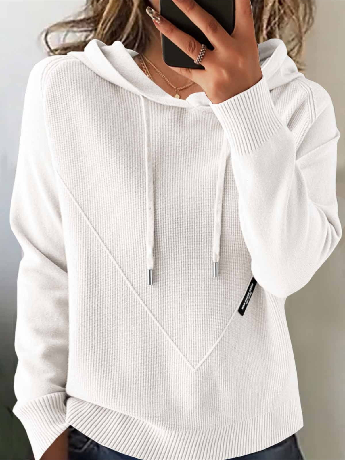 Plain Winter Vintage Long Sleeve Hoodie Sweater