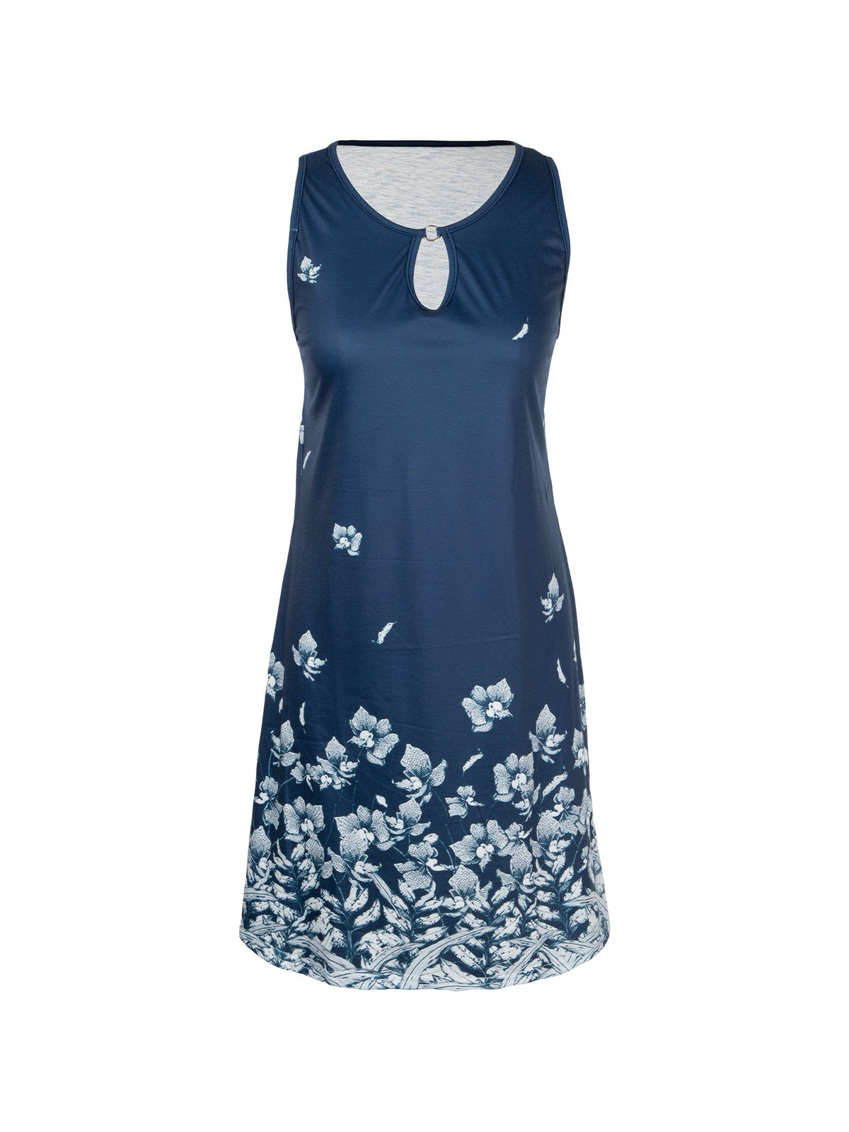 Floral Print Sleeveless Crew Neck Dress, Party Bodycon Loose Stylish Dress