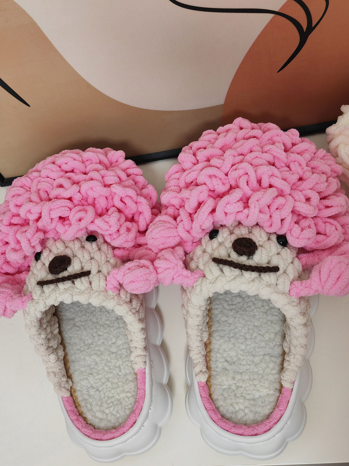 100% Handcrafted Crochet Ugly-cute Warm Slippers for Fall & Winter