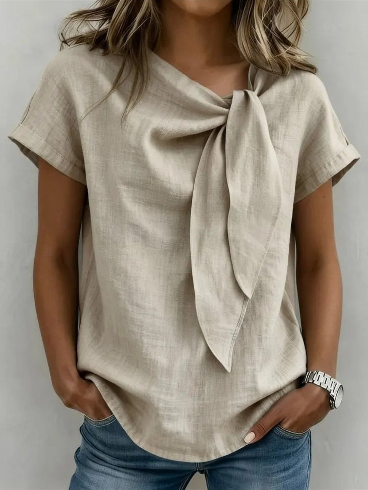 Solid Color Short Sleeve Fashion Casual T-shirt