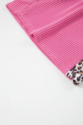 Sachet Pink Leopard Trim Twist Ribbed Short Set