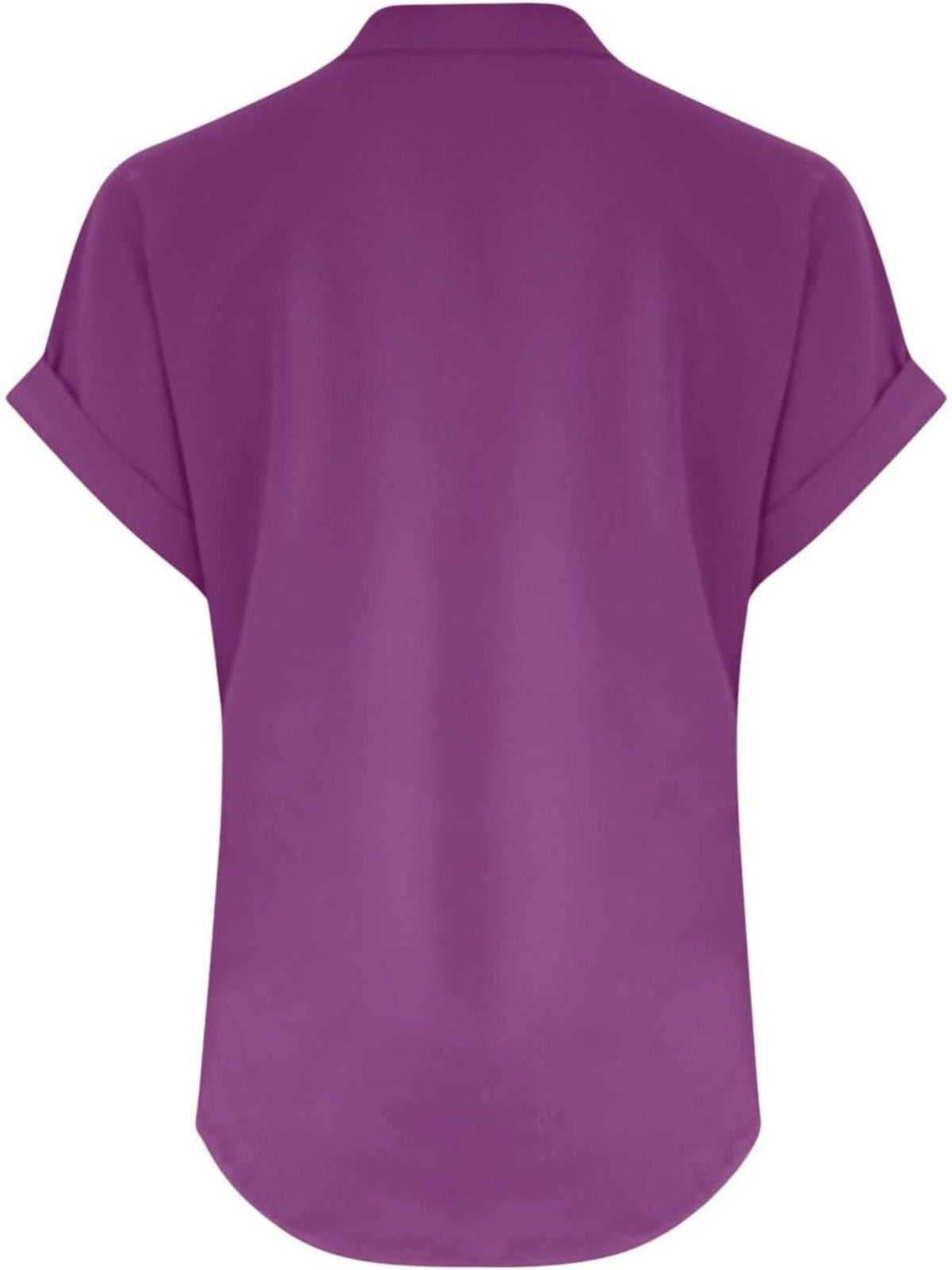 Solid Color V Neck Short Sleeve Button Down T Shirts