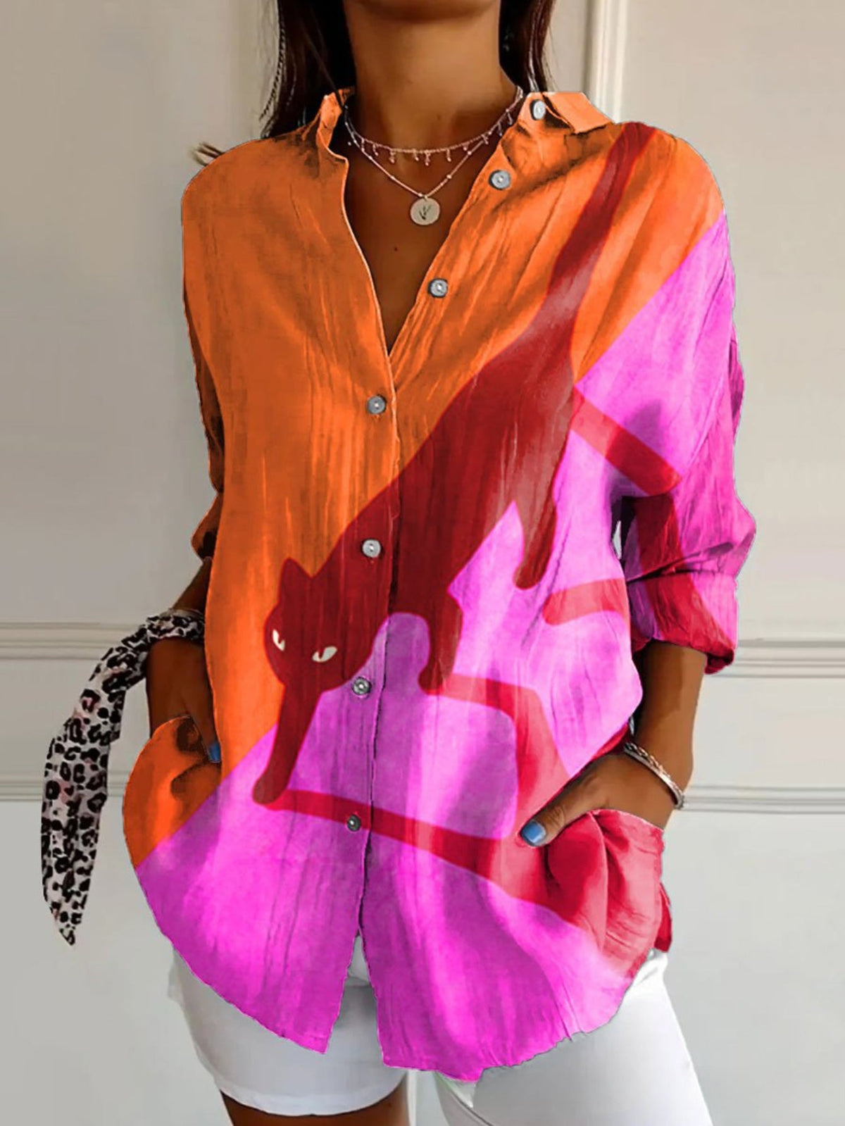 Casual Shirt Long Sleeve Floral Regular Loose Top