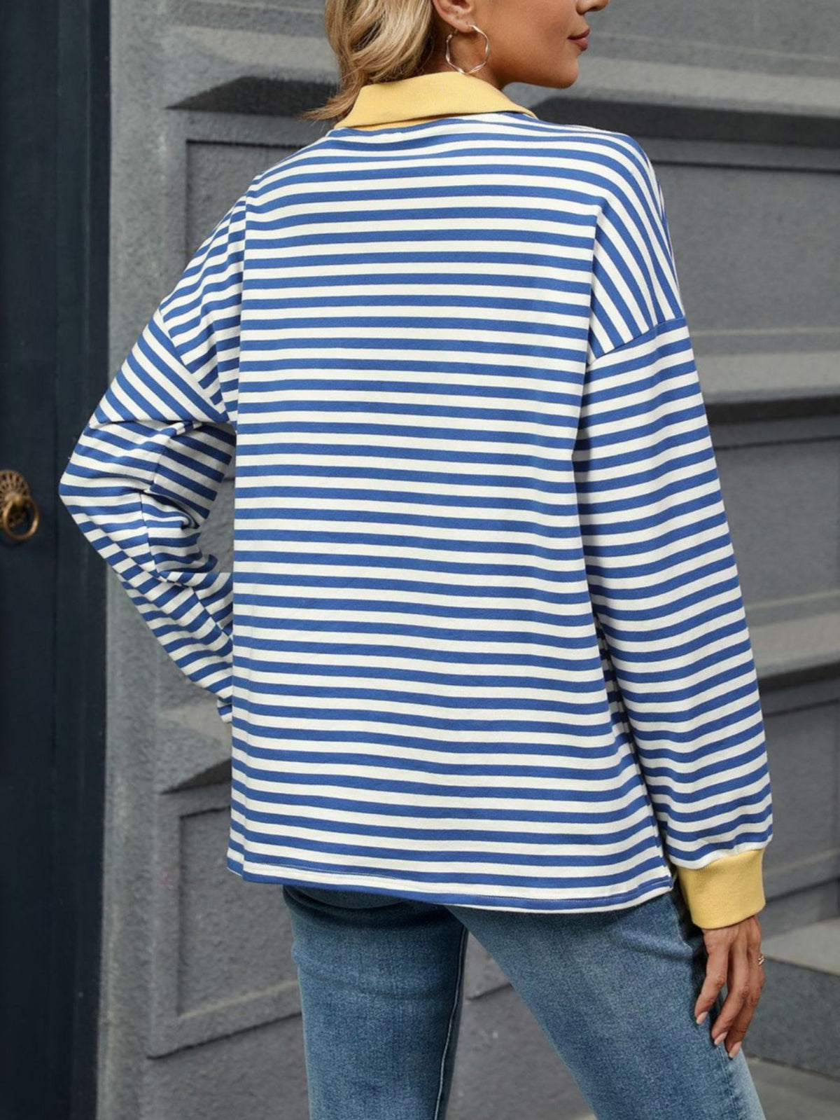 Patchwork Striped Long Sleeve T Shirt