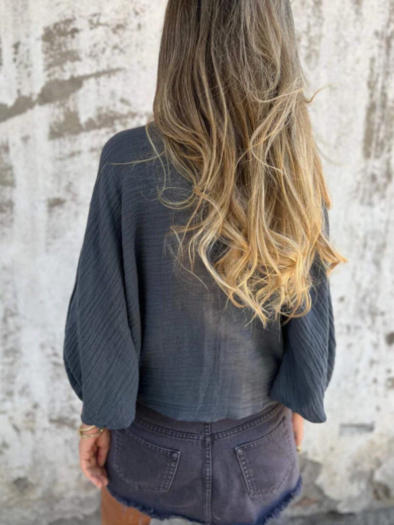 Casual Loose V Neck Buckle Blouse