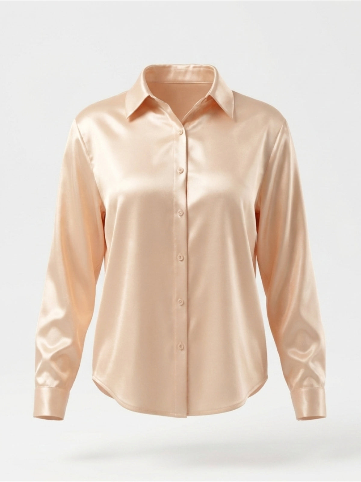 Plain Stand Collar Long Sleeve Shirt Split Joint Casual Daily Spring/Fall Top