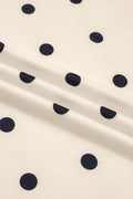 White Polka Dot Short Sleeve Loose Top Drawstring Shorts Set