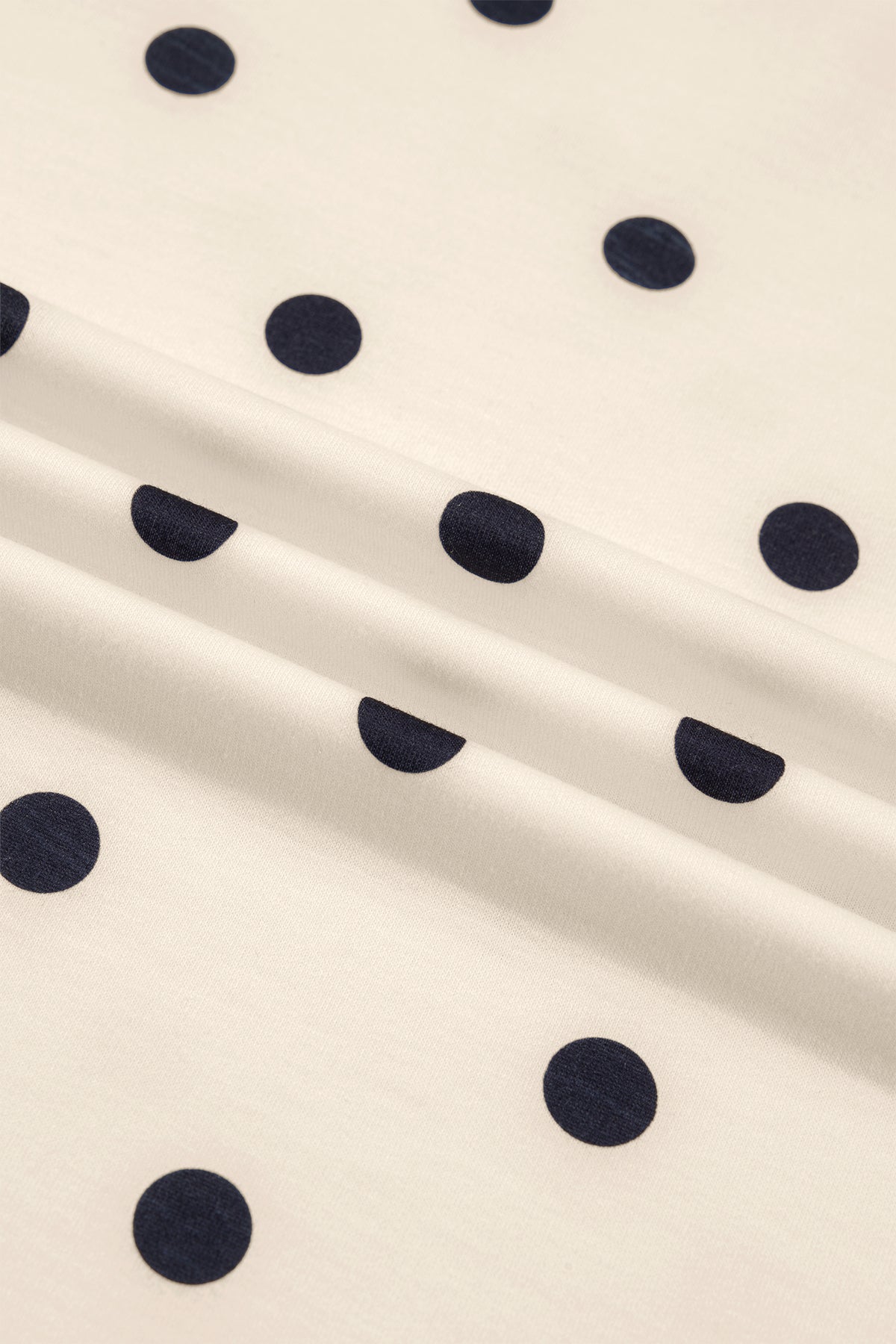 White Polka Dot Short Sleeve Loose Top Drawstring Shorts Set