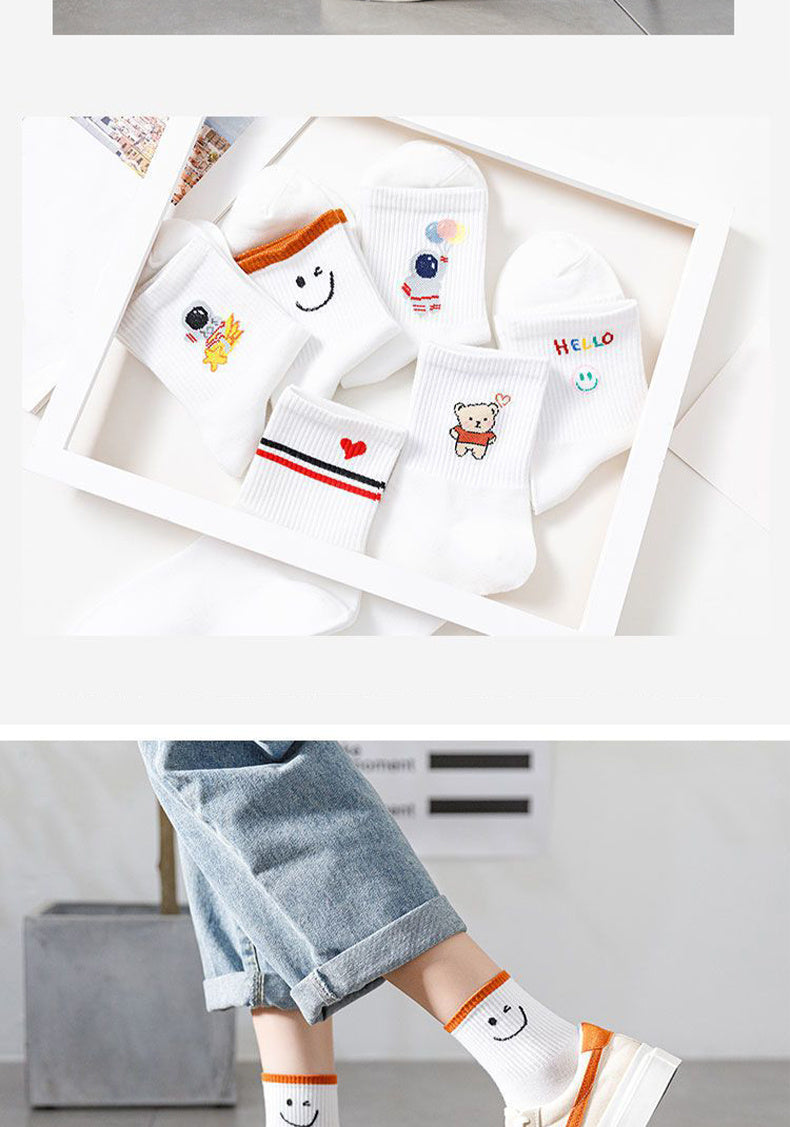 Academic Style Stocks, Cute & Soft Crew Socks, Stylish Korean Fashion Aesthetic