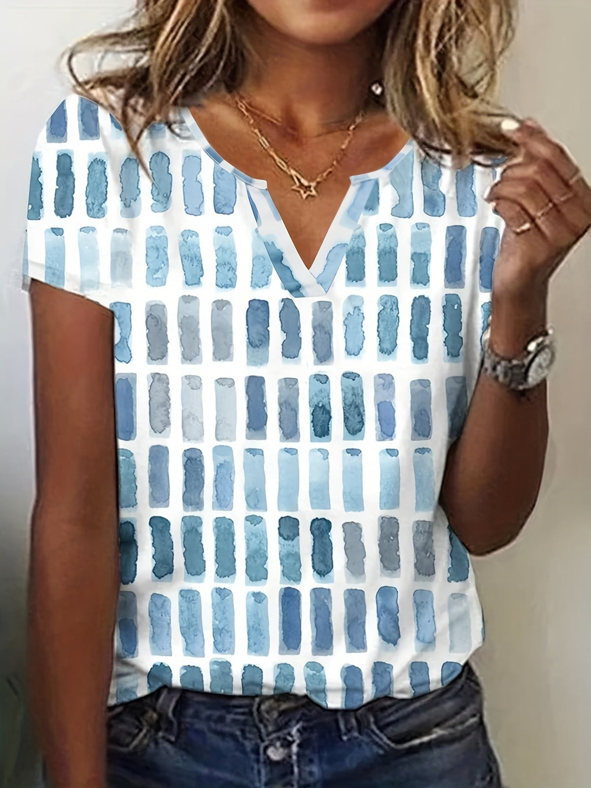 Short Sleeve Essential Geo Print T-Shirt