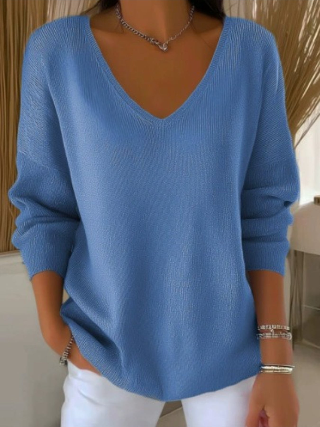 Women Floral Long Sleeve Comfy Casual Sweater Tee