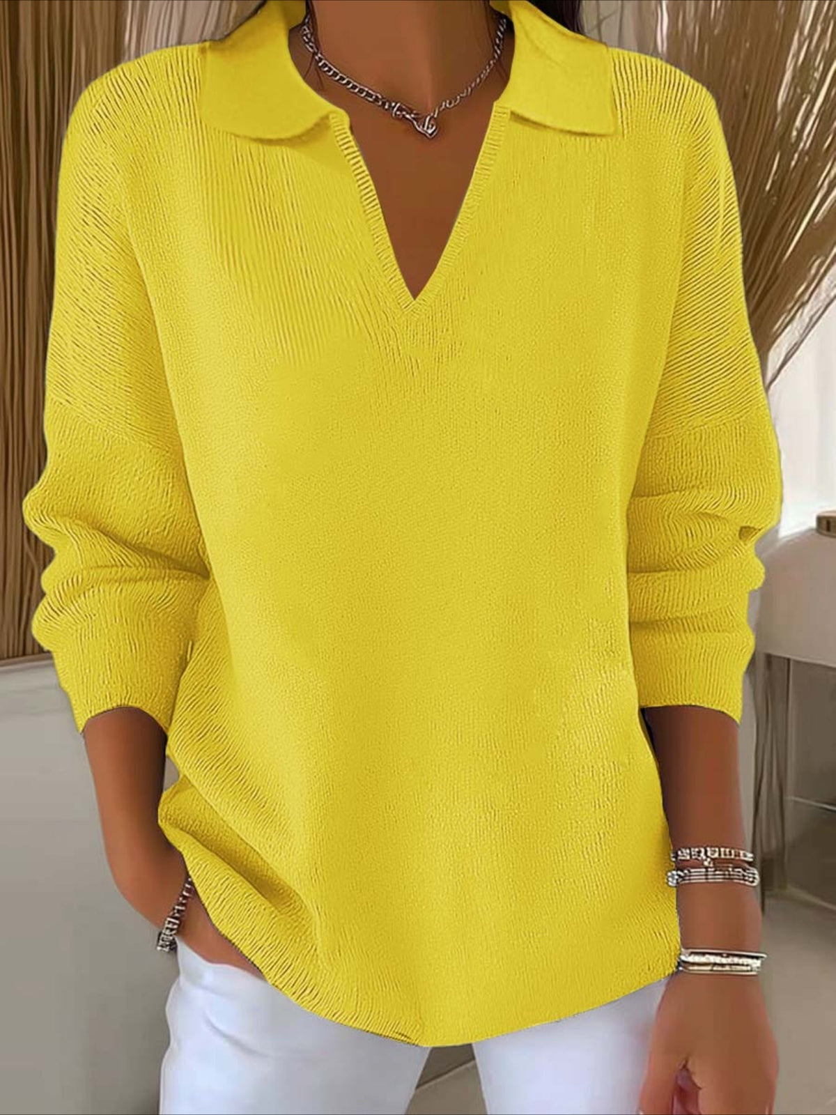 Classic Casual Lapel Sweater