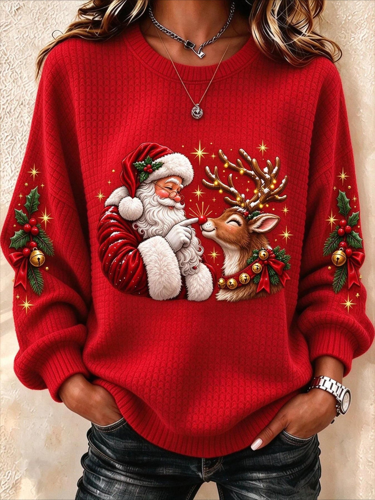 Christmas Tree Casual Crew Neck Regular Fit Sweatshirt