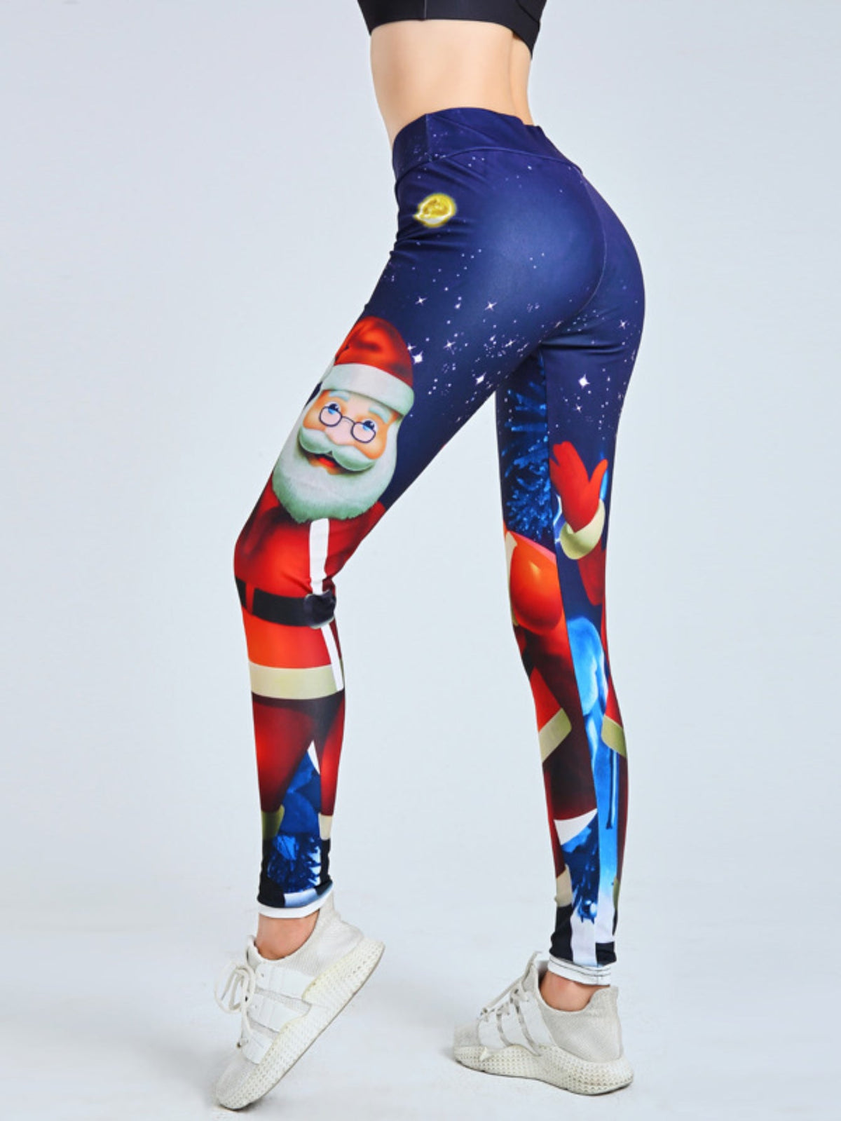 Women's Christmas High Waist Yoga Leggings, Long Length Athletic Pants with Festive Pattern