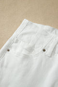 White 2-Button High Waist Wide Leg Jeans