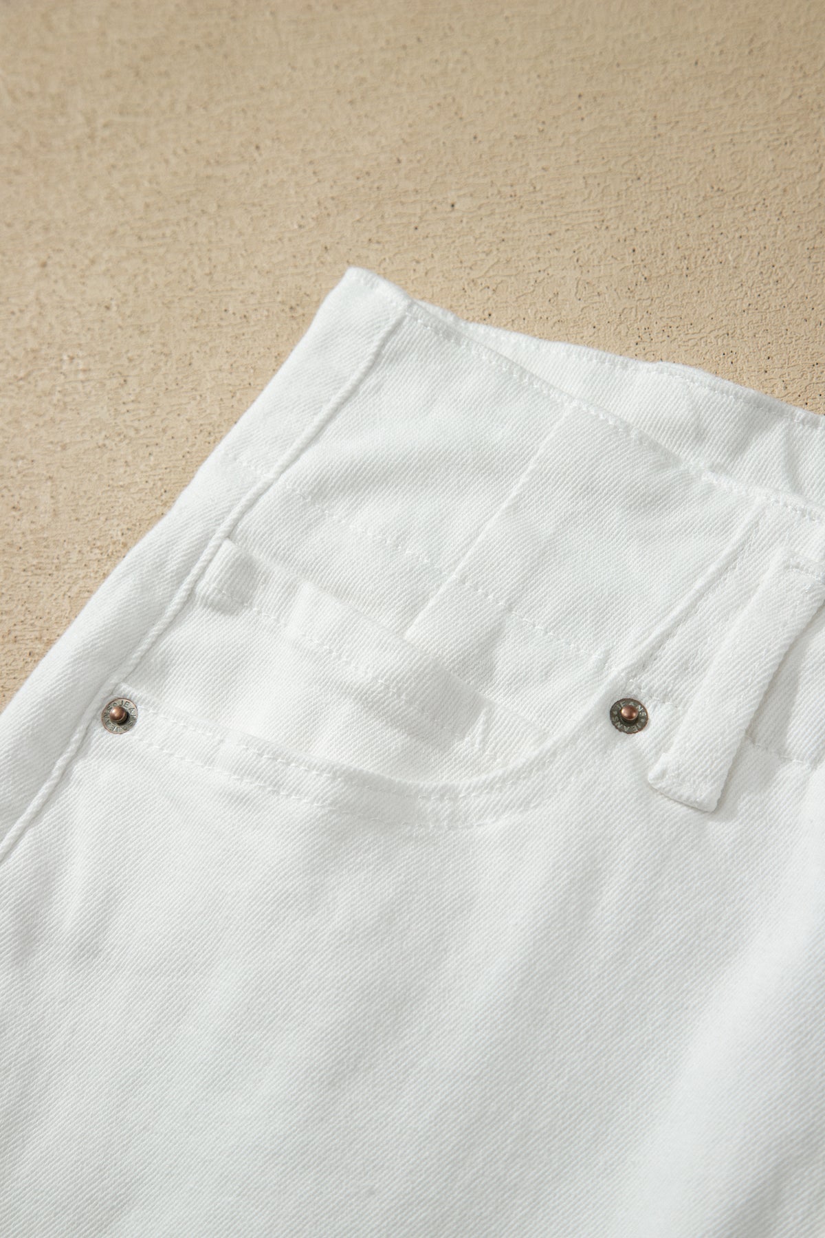 White 2-Button High Waist Wide Leg Jeans