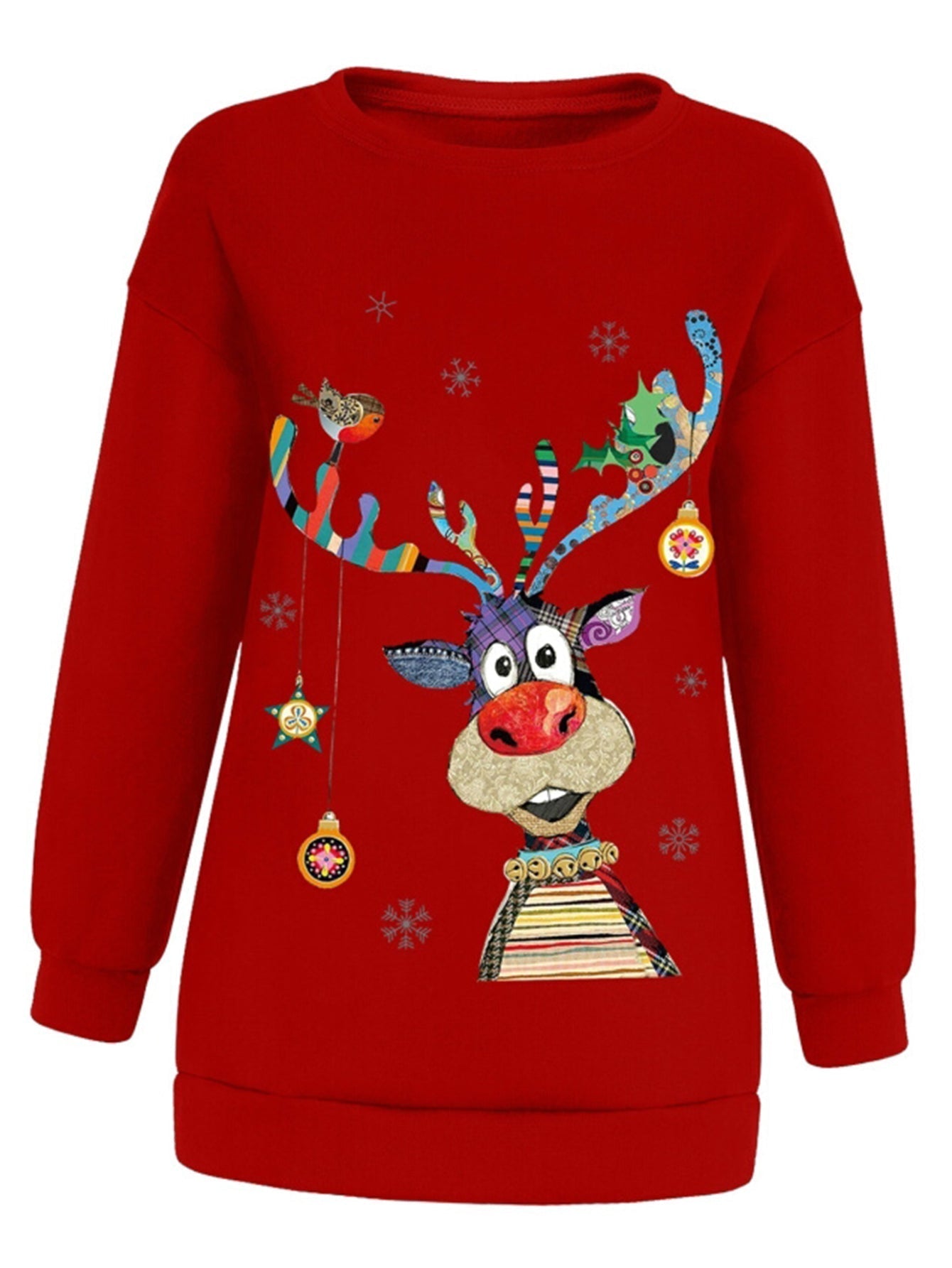 Women's Sweatshirt Casual Christmas Crew Neck Printed Long Sleeve Fashion Fall Loose Pullover
