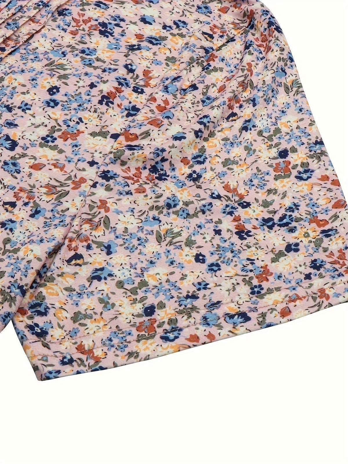Floral Print Pintuck T-Shirt, Casual Short Sleeve Top