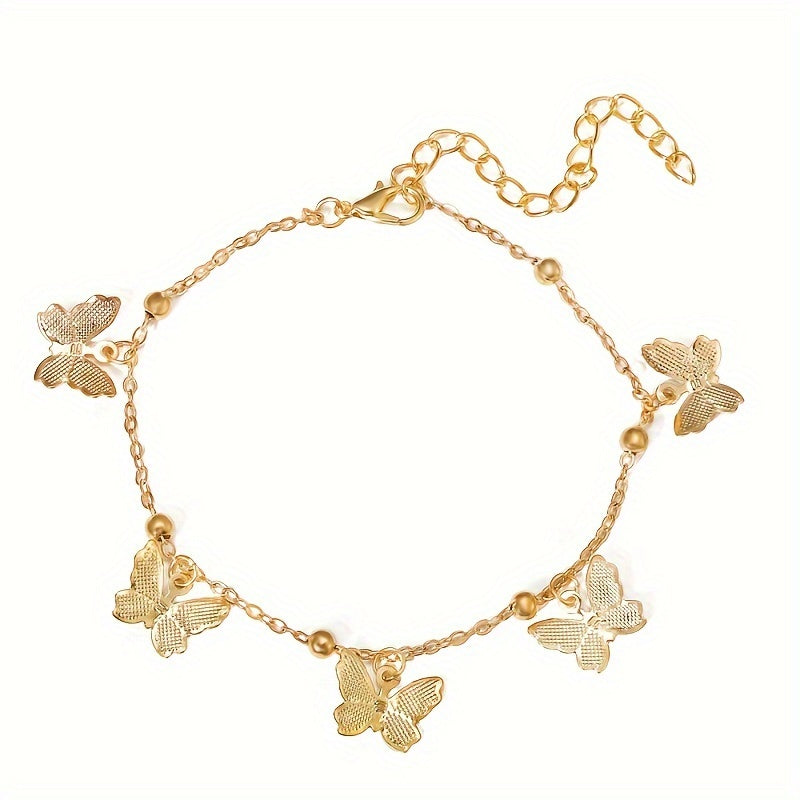 Free Gift A Stylish Bracelet For Women With An Elegant And Graceful Golden And Silvery Butterfly Pendant, Suitable For Daily Wear By Women And As A Gift For Friends