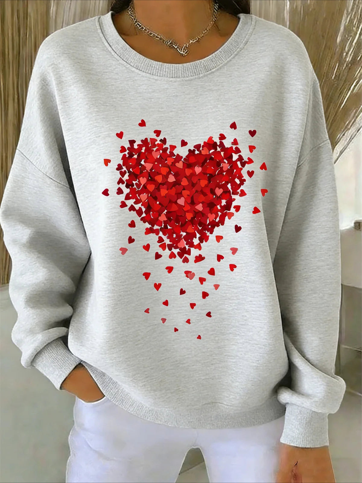Love Casual Abstract Sweater Tee
