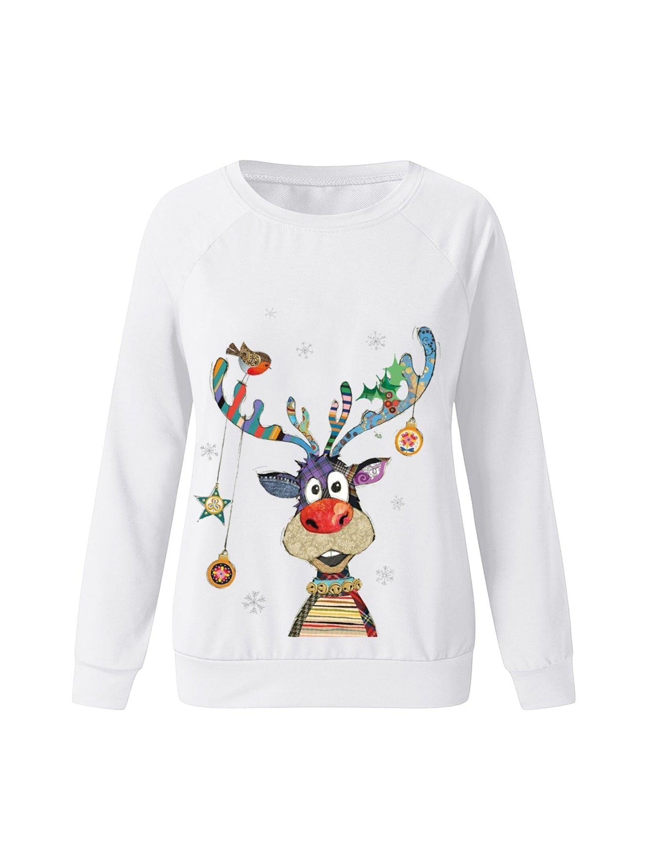 Women's Sweatshirt Casual Christmas Crew Neck Printed Long Sleeve Fashion Fall Loose Pullover
