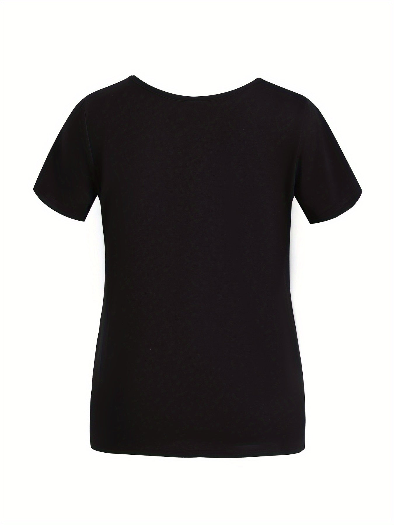 Color Block Asymmetrical Neck T-Shirt - Casual Short Sleeve Top