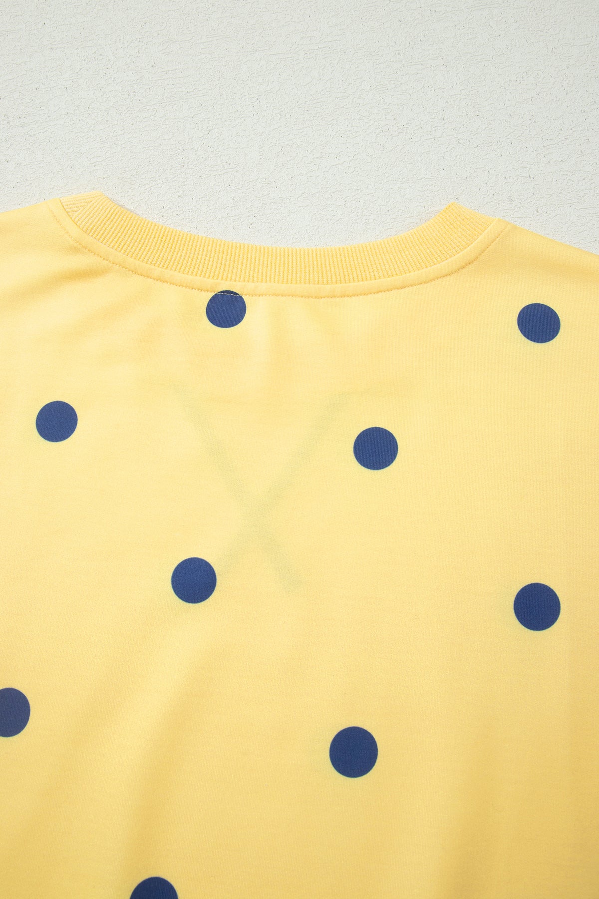 Yellow Polka Dot Print Crossed Seam Detail Oversize Tee