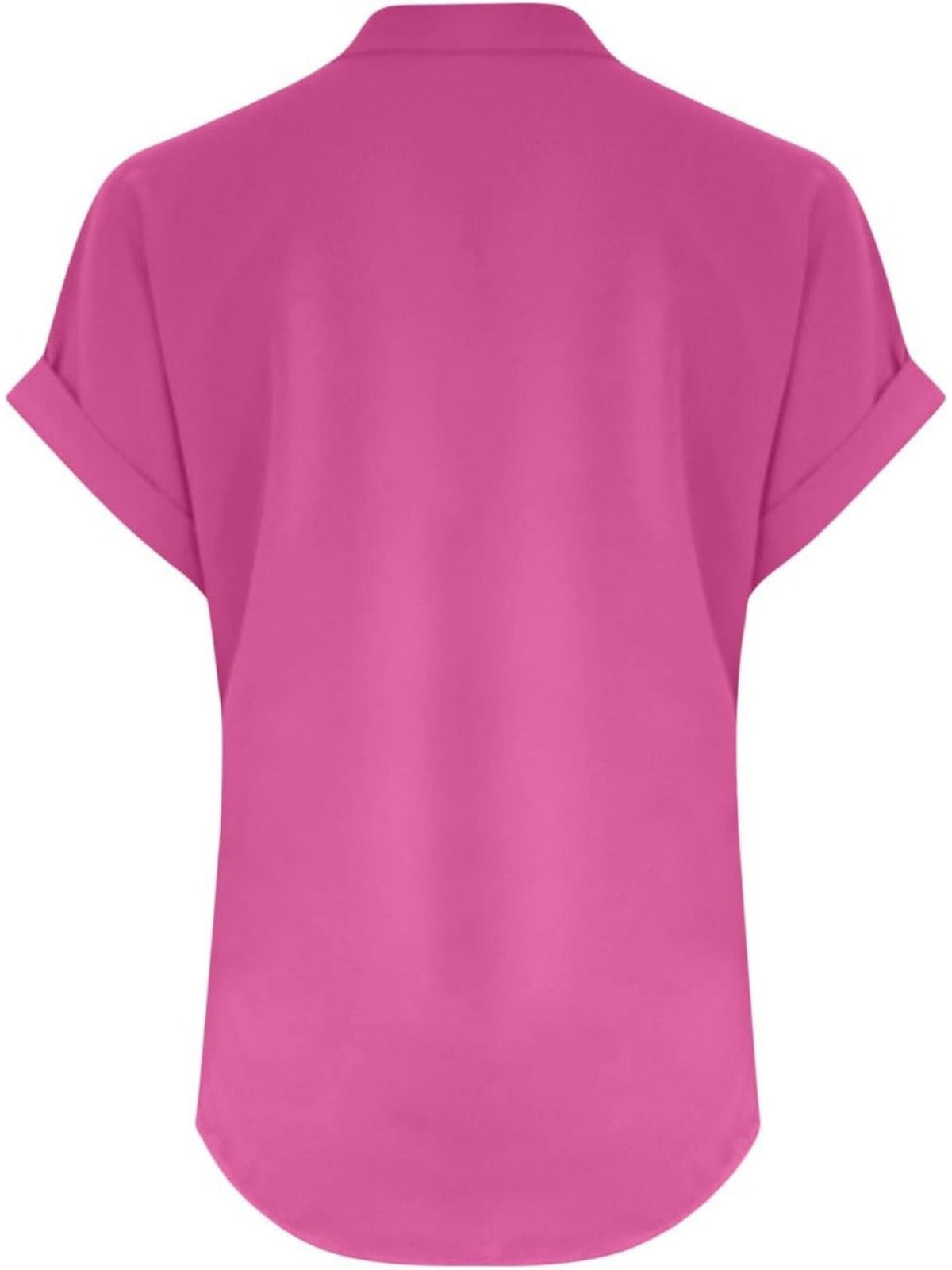 Solid Color V Neck Short Sleeve Button Down T Shirts