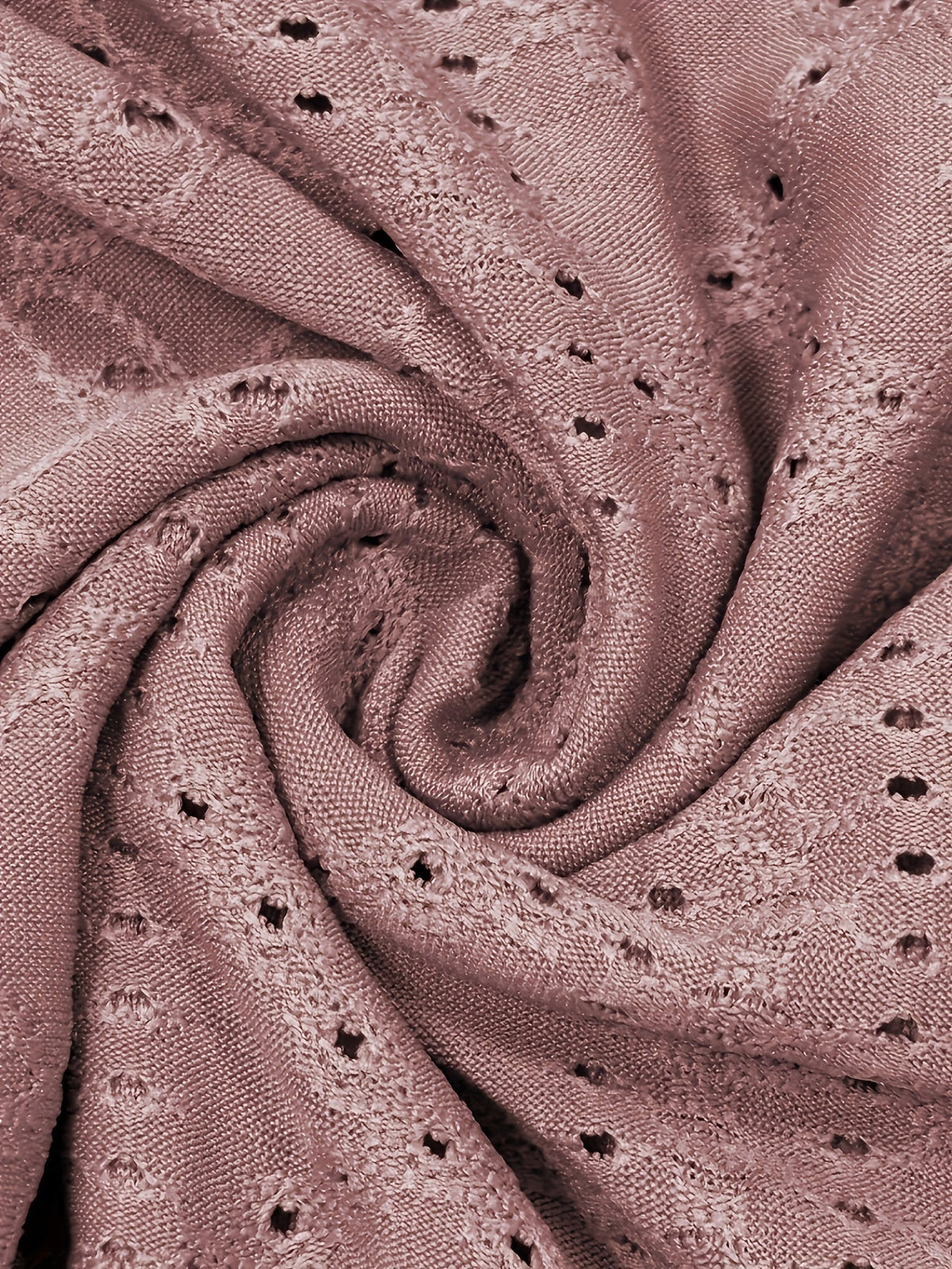 Women's Solid Eyelet Embroidery Ruched Tie Long Sleeve Button Decor V Neck Slight Stretch Top