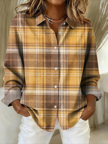 V Neck Long Sleeve Plain Regular Micro-Elasticity Shirt