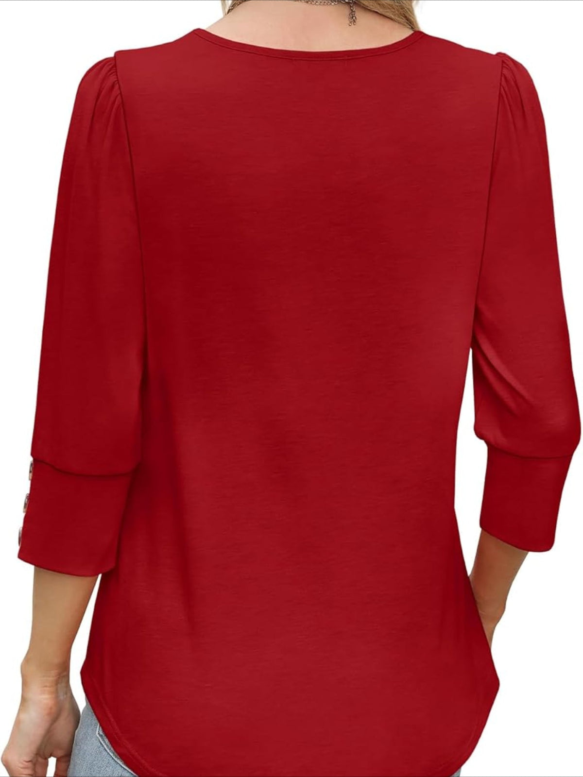 3/4 Sleeve with Buttons Dressy Casual Blouses