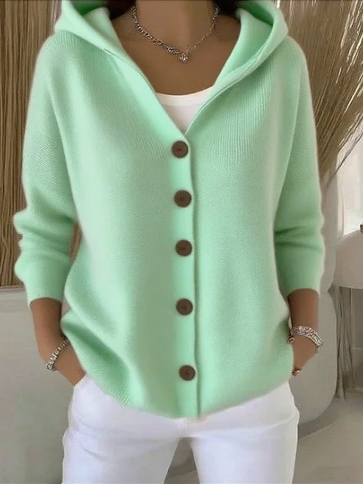 Soft and Comfortable Casual Long-sleeved Hooded Cardigan