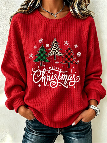 Christmas Tree Casual Crew Neck Regular Fit Sweatshirt