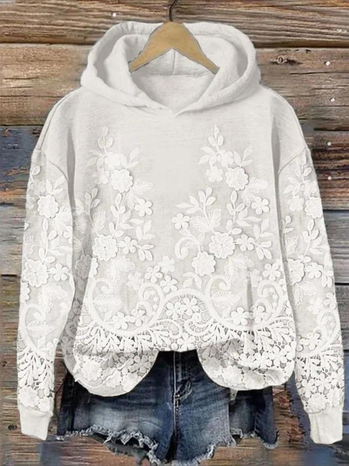 Fleece lining Long Sleeve Vintage Spring/Fall Hoodie