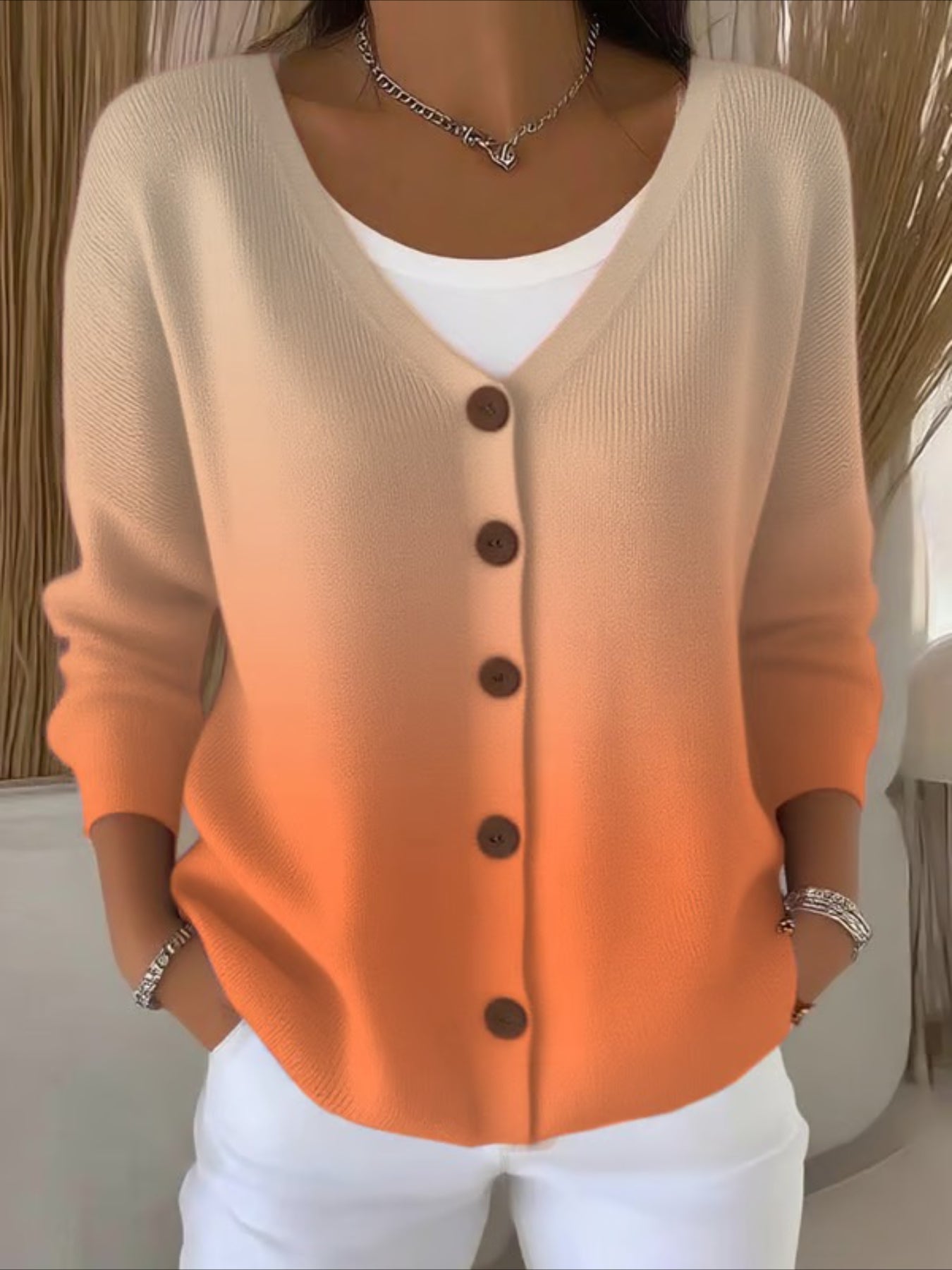 Plain Long Sleeve Comfy Casual Cardigan