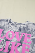 Gray Woodland Camouflage LOVE LIKE JESUS Plus Size T Shirt