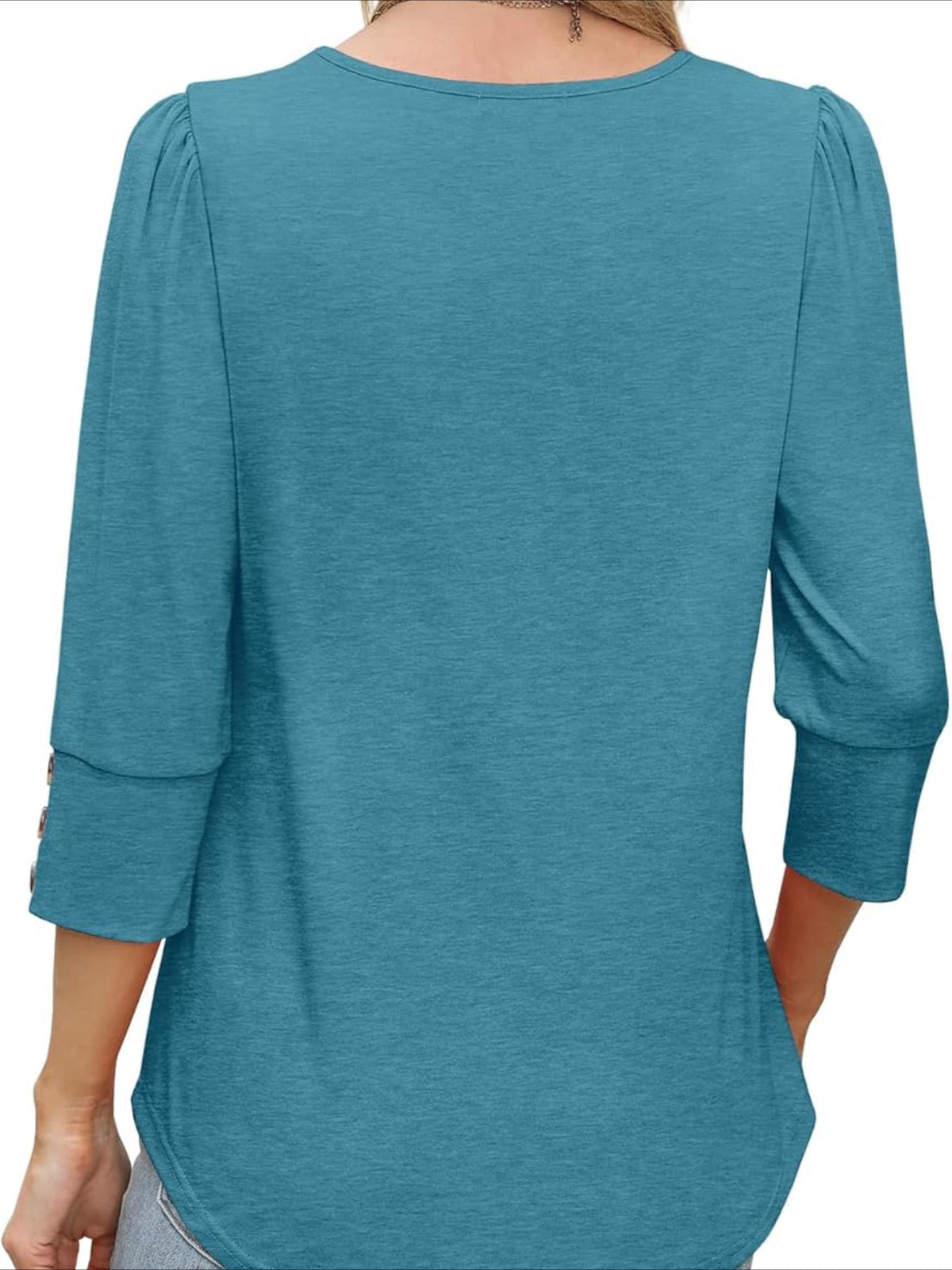 3/4 Sleeve with Buttons Dressy Casual Blouses