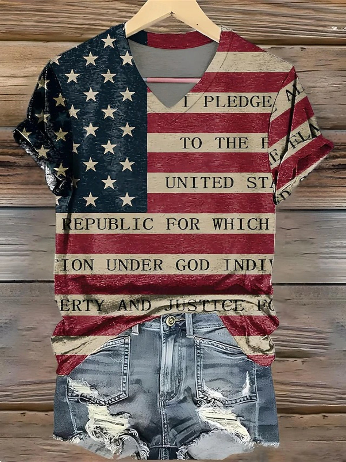 Vintage America 250th Anniversary Print T-Shirt