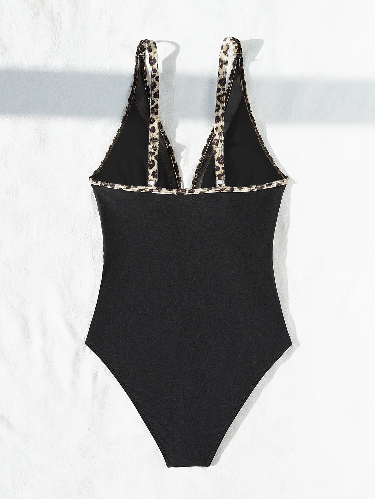 Solid Mesh Contrast One-piece Swimsuit, V Neck Stretchy Ruched Bathing Suits