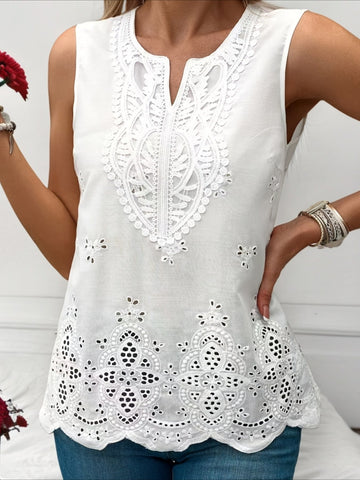 Solid Color Elegant Sleeveless Shirt