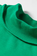 Bright Green Oversize Drop Shoulder Reversible Mock Neck Sweatshirt