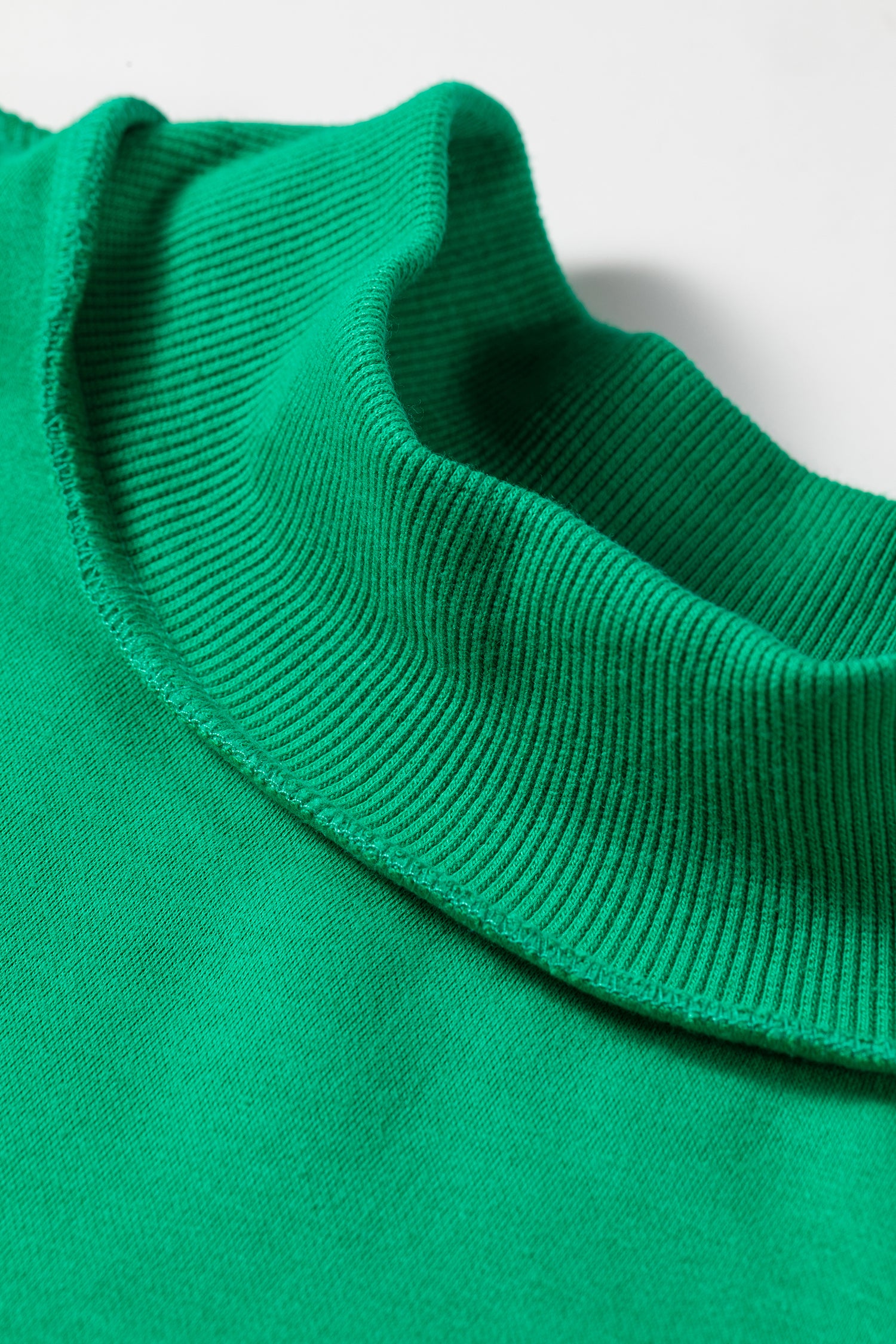 Bright Green Oversize Drop Shoulder Reversible Mock Neck Sweatshirt