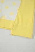 Yellow Color Block Patchwork Polka Dot Wide Leg Pant Set