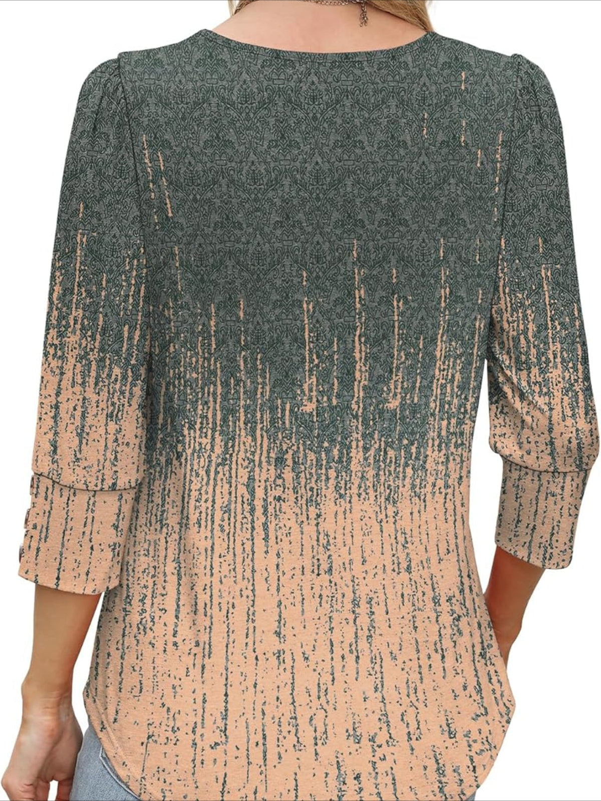 3/4 Sleeve with Buttons Dressy Casual Blouses