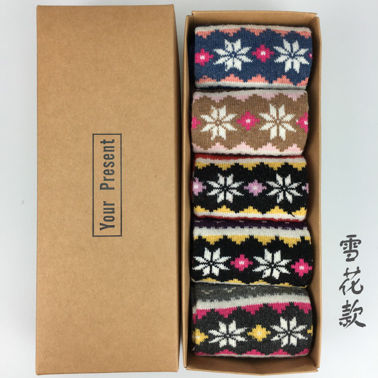 5 Pairs Christmas Elk Print Socks, Comfy & Warm Mid Tube Socks