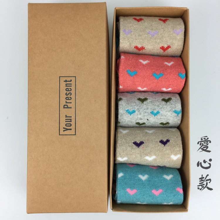 5 Pairs Christmas Elk Print Socks, Comfy & Warm Mid Tube Socks