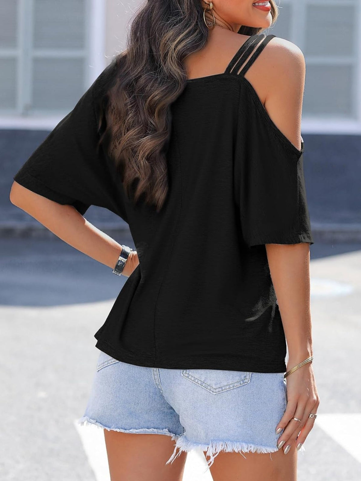 Women's Sexy off Shoulder Tops Fashion T Shirts Blouses Summer Short Sleeve Casual Vacation Tees