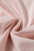 Gossamer Pink Long Sleeve Ruffle Cuff Casual Elegant Top